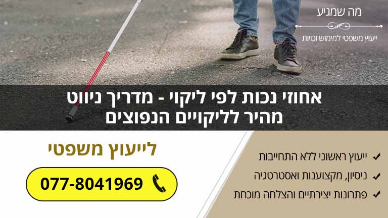 אחוזי נכות לפי ליקוי - מדריך ניווט מהיר לליקויים הנפוצים