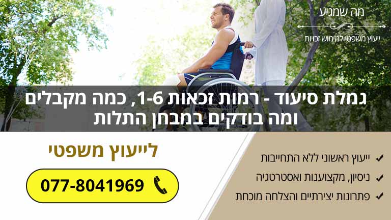 גמלת סיעוד - רמות זכאות 1-6, כמה מקבלים ומה בודקים במבחן התלות